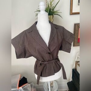 Brown Trina Turk blazer wrap